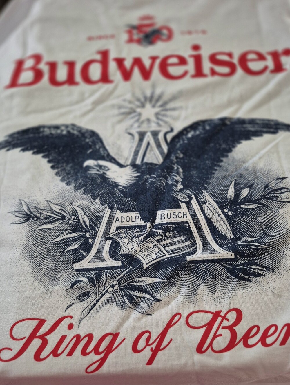 Budweiser 150th Aniversary Red & Navy Eagle Graphic